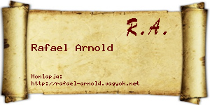 Rafael Arnold névjegykártya
